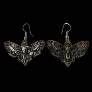 3/$15 | earrings | moth with skull earrings